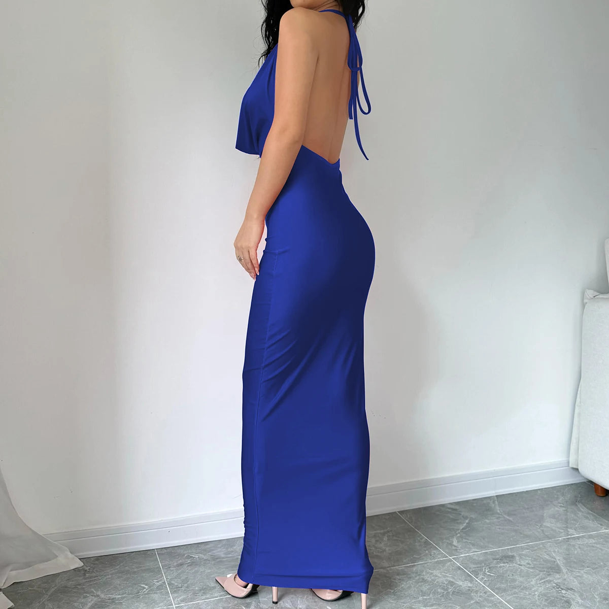 Dulzura Autumn Women Halter Backless Midi Dress For Women Bodycon Sexy Party Elegant Outfits Evening Birthday Clothes Y2K 2024
