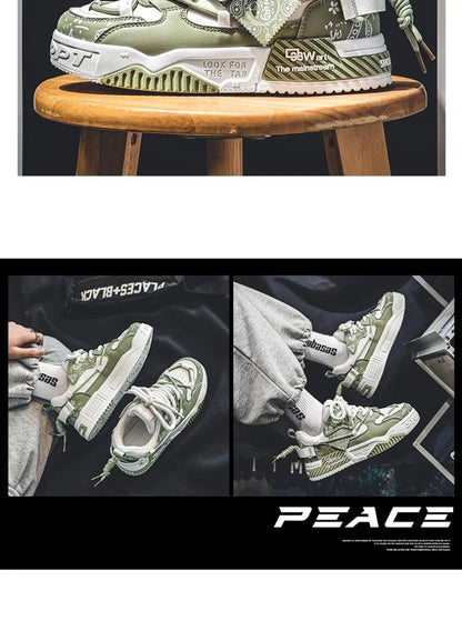 Sneakers for Men Fashion Brand Casual Shoes Youth Student Skateboard Shoes for Men Lace Up Vulcanized Shoes Platform Shoe Tennis