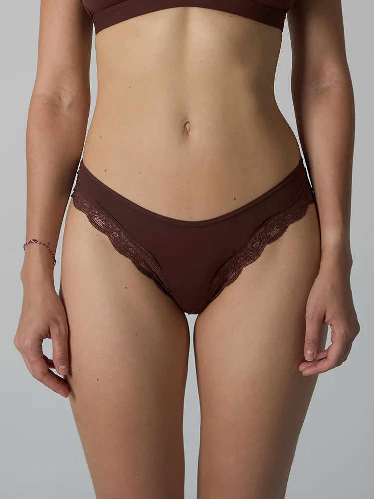 Stretchy Lace Trim Briefs for Women – Ultra-Thin, Breathable & Quick-Dry, Skin-Friendly Comfort Fit