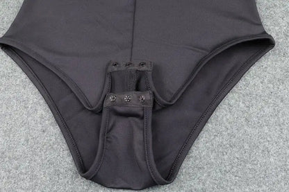 Sexy Long Sleeve Bodysuits for Women Solid Half High Neck Concealed Zipper Long Sleeve Jumpsuits Streetwear Casual Slim Fit Top