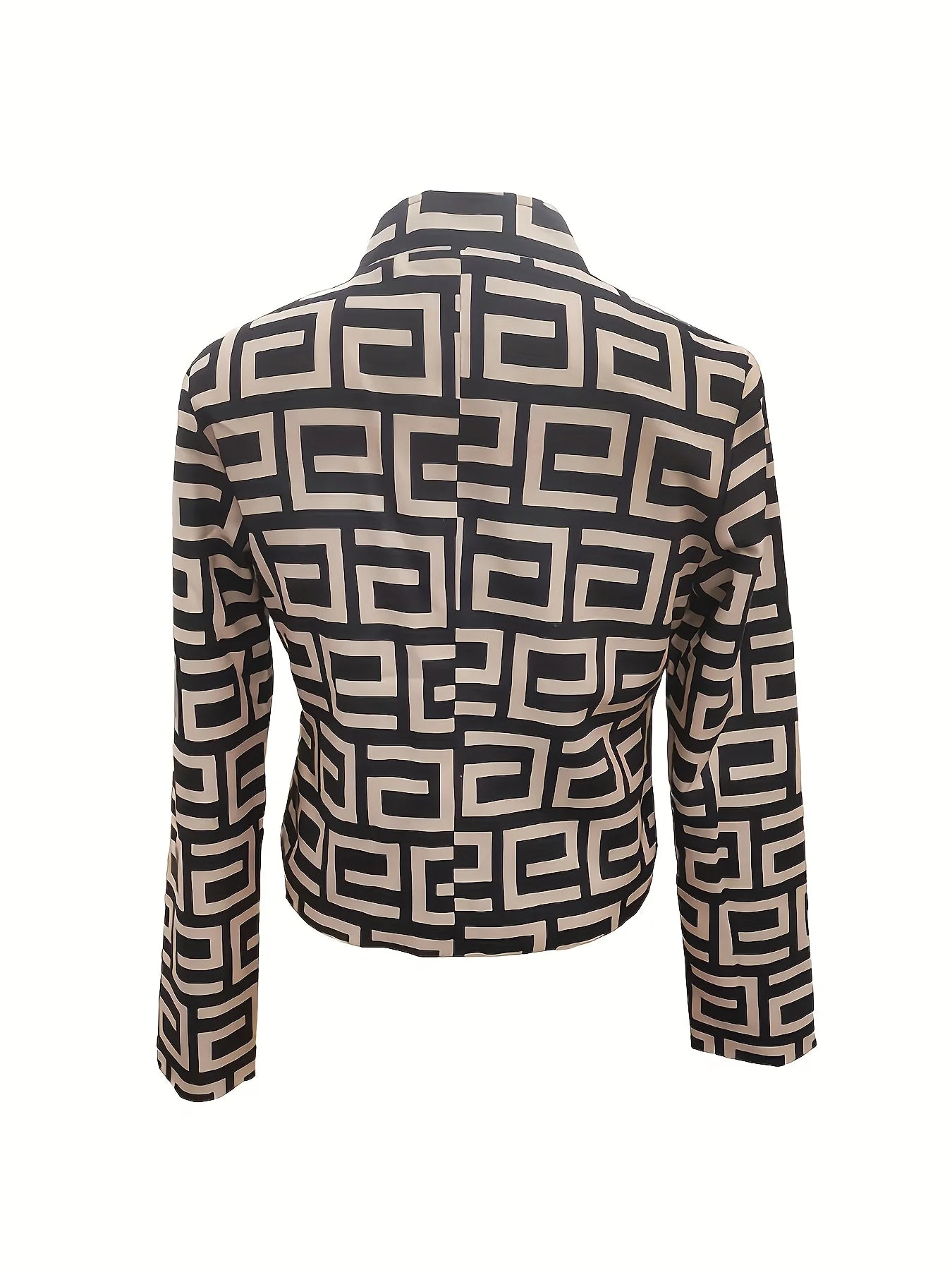 Women's Fashionable and Elegant Open-Front, Buttonless Printed Jacket with a Stylish and Exquisite Design. Women's Outerwear