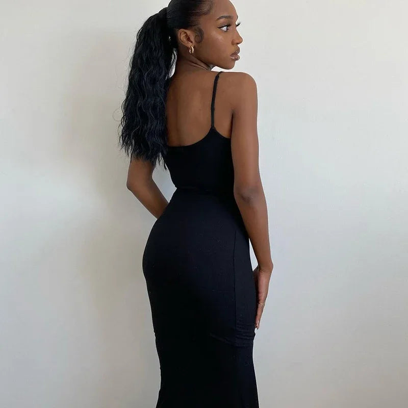 Y2K Sexy Maxi Dress for Women 2025 Autumn Backless Slim Party Dress Pullover Concise платье Female Long Bodycon Brown Vestidos