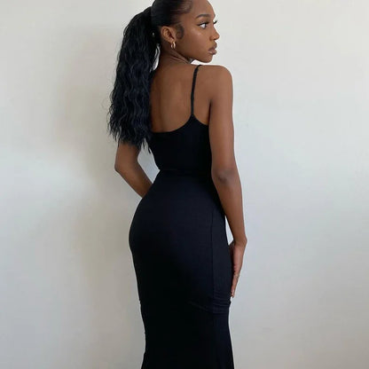 Y2K Sexy Maxi Dress for Women 2025 Autumn Backless Slim Party Dress Pullover Concise платье Female Long Bodycon Brown Vestidos