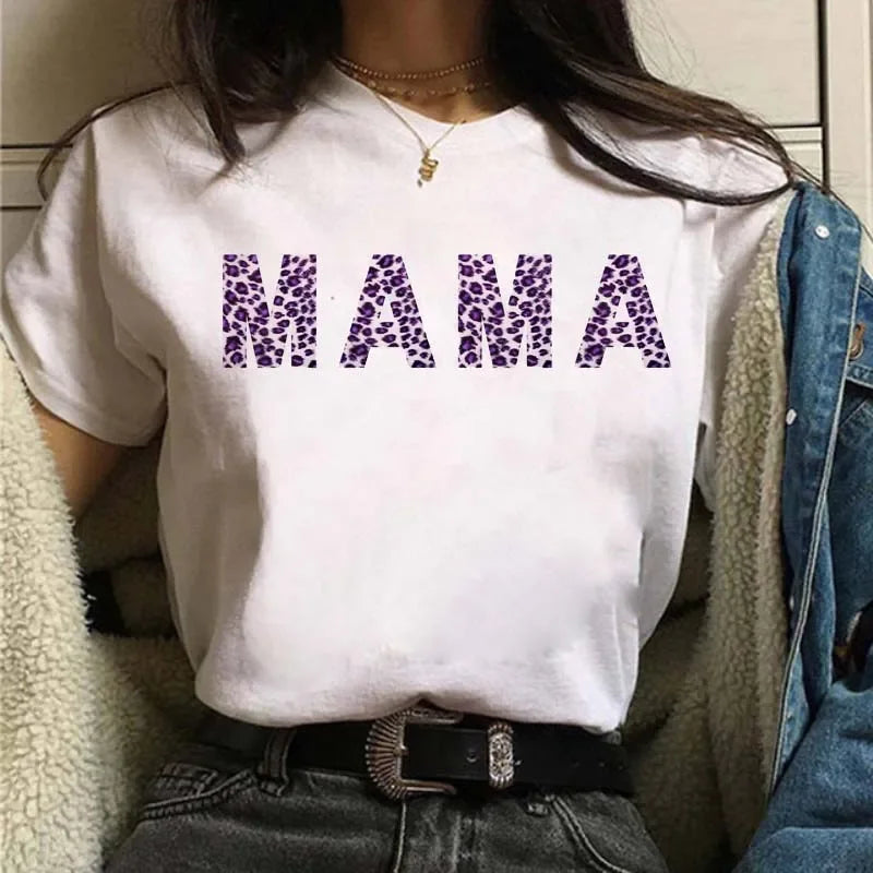 Leopard Print Simple Round Neck Lovely Woman Harajuku Graphic T Shirts Tops Summer Fashion Harajuku Sleeve Aesthetic Clothes