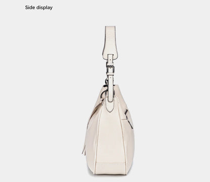 Zency Genuine Leather Hobo Bag Women Simple Classic Casual Handbag Shoulder Tote Soft Crossbody Large Pockets Tassel Bags