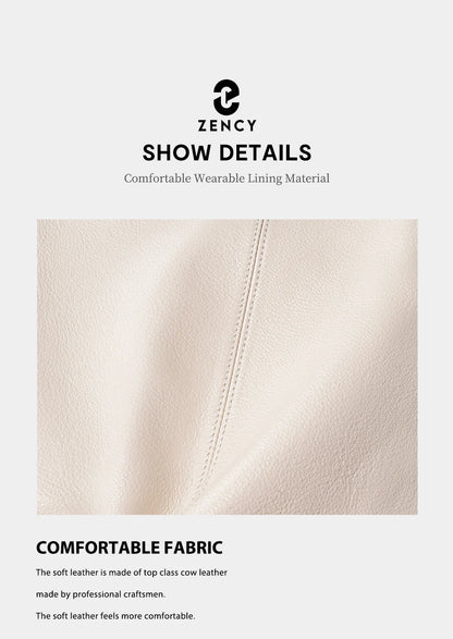 Zency Genuine Leather Hobo Bag Women Simple Classic Casual Handbag Shoulder Tote Soft Crossbody Large Pockets Tassel Bags