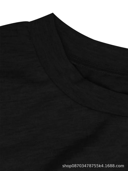 Summer New Long Dress Elegant Waist Strap Fashionable Striped Print Round Neck Short Sleeved High-end Women's Dress