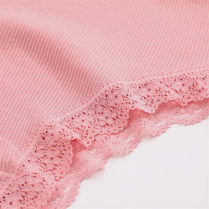 4PCS/Set Women Cotton Panties Sexy Lace Braizlian Panties Low Rise Hollow Out Underwear for Female Cute Bow Breathable Lingerie