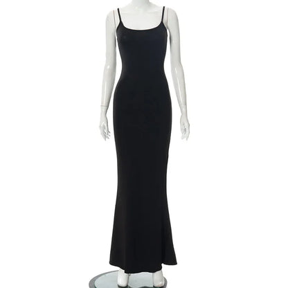 Y2K Sexy Maxi Dress for Women 2025 Autumn Backless Slim Party Dress Pullover Concise платье Female Long Bodycon Brown Vestidos