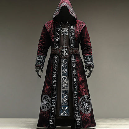 Abstract Long-sleeved Cape Coat For Casual Men's Cardigan