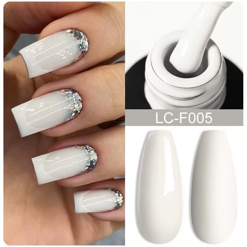 7ML Pink Glitter Nail Gel Polish Nude Natural Long Lasting Manicure Soak off UV LED Nail Art Base Top Coat Gel Varnish